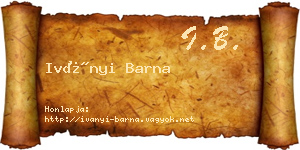 Iványi Barna névjegykártya