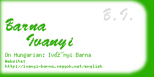 barna ivanyi business card